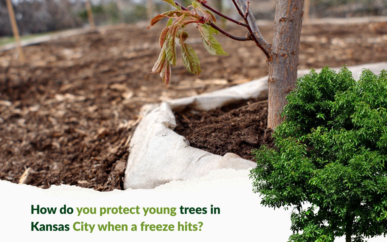 Protecting young trees from freeze in KC with a proper mulch ring depth