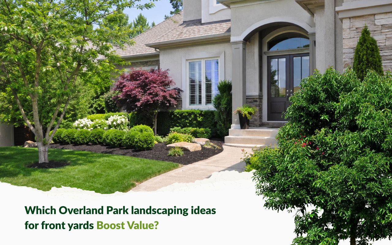 Overland Park landscaping ideas for front yards with a clean entry path