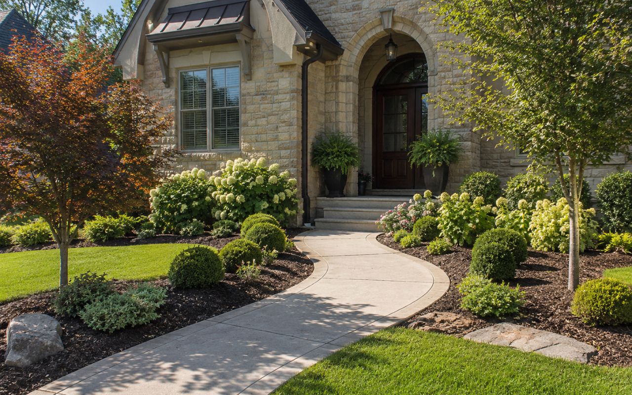 Overland Park landscaping ideas for front yards using layered plants