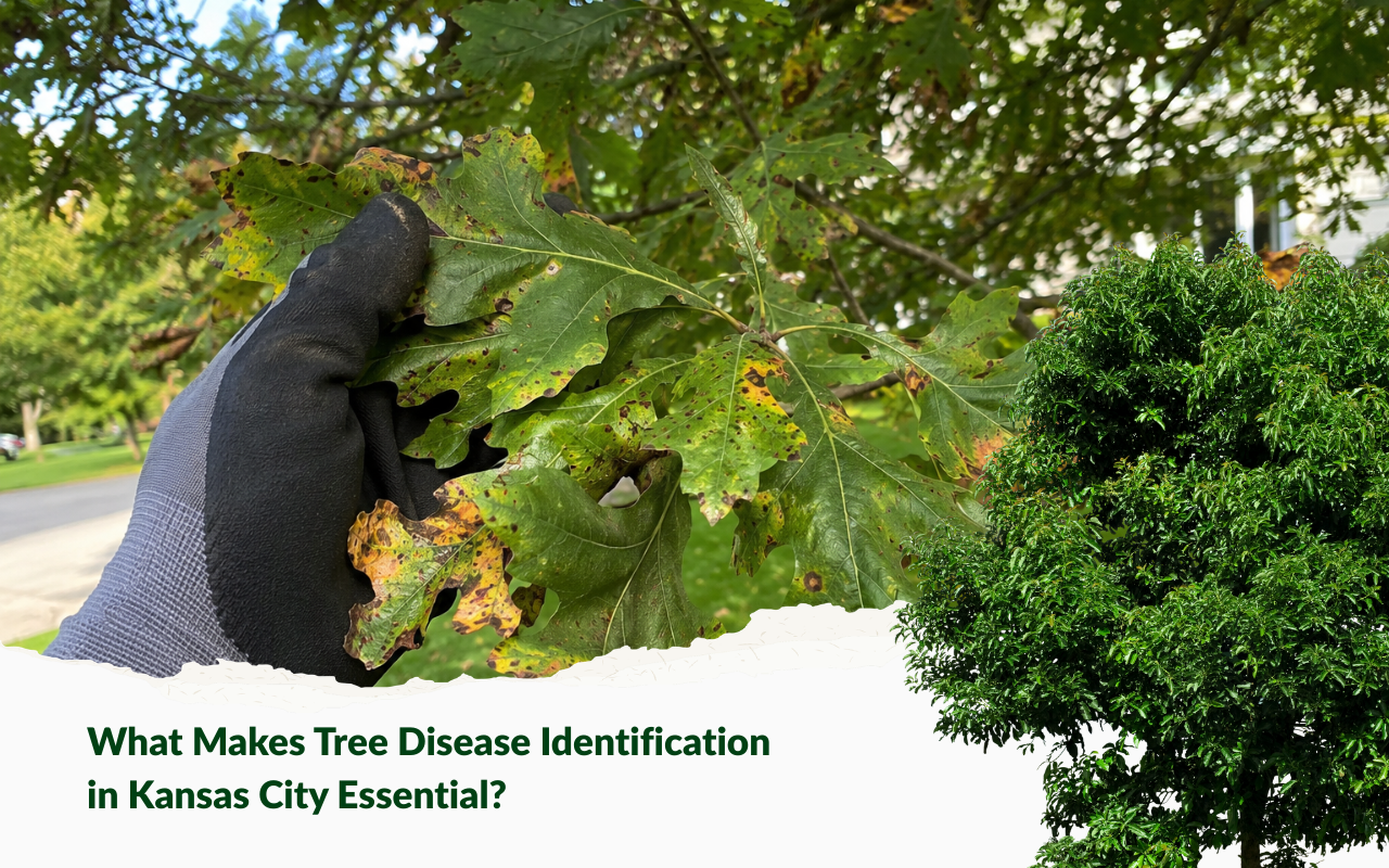 Tree disease identification in Kansas City showing damaged leaves