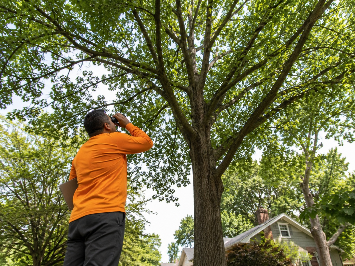 Summer arborist inspection in KC for weak limbs and pests