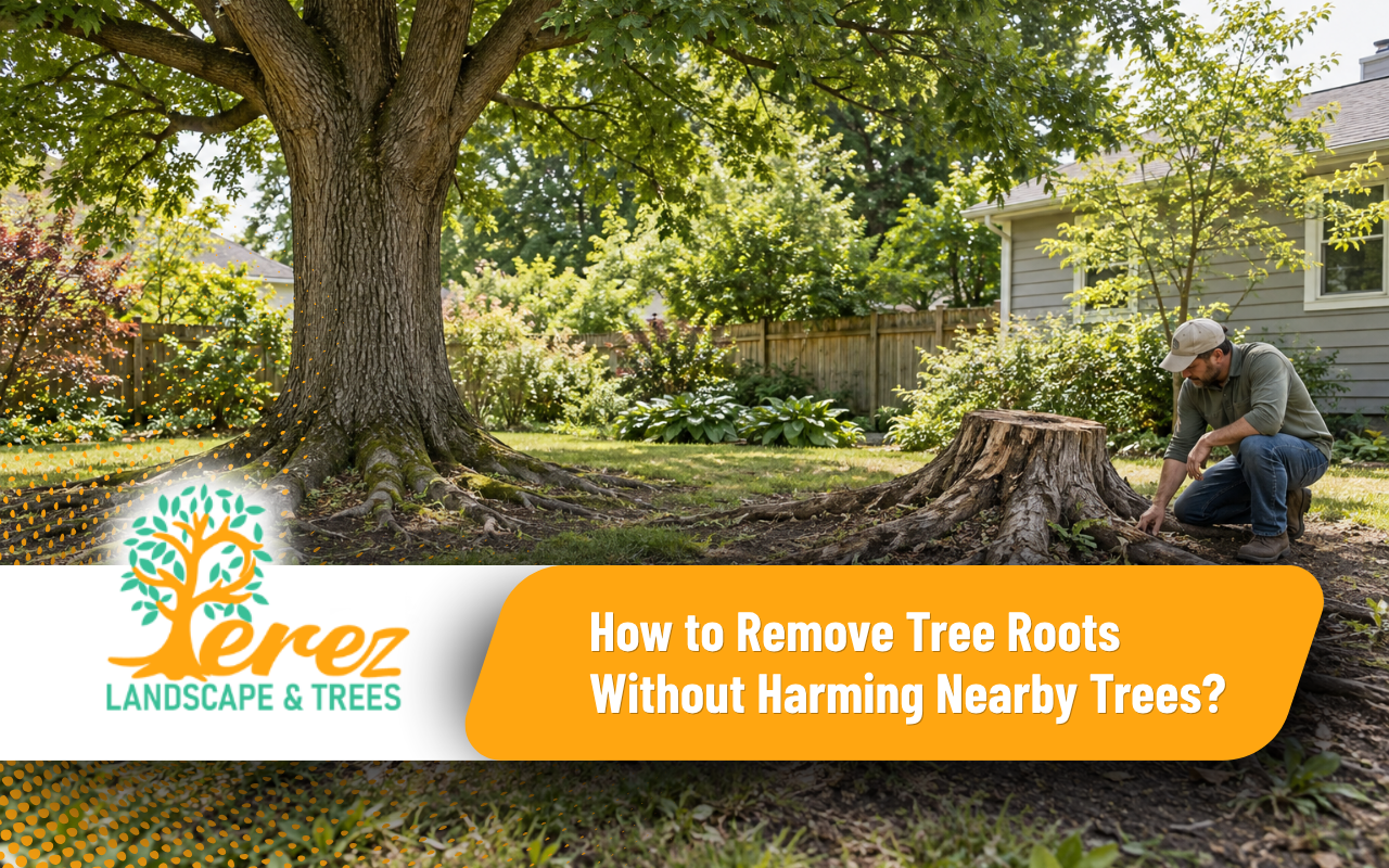 Decision guide distinguishing roots of living trees from roots left after tree removal